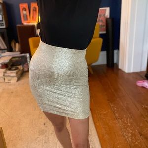 BCBG Generation Gold Metallic Skirt